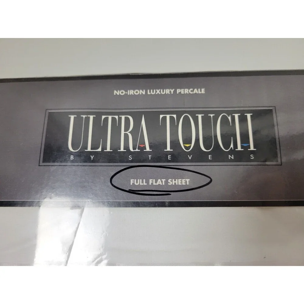 Vintage NIP Ultra‎ Touch Stevens Luxury Percale Double Flat Sheet White